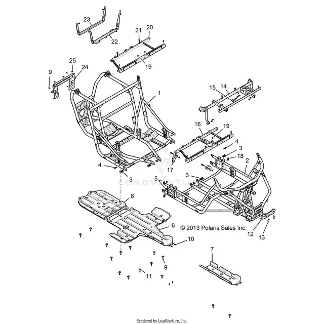 Chassis: Main Frame And Skid Plates - 2015 Polaris Rzr Xp 4 1000 1