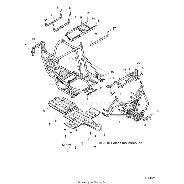 Chassis: Main Frame And Skid Plates - 2016 Polaris Rzr Xp 1000 1