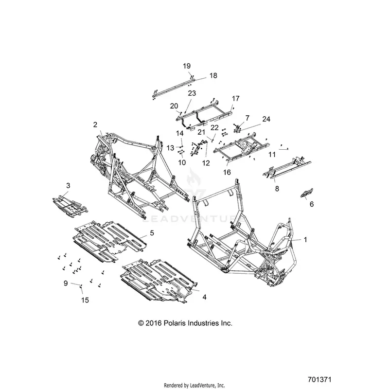 Chassis: Main Frame And Skid Plates - 2018 Polaris General 1000 4 Eps 1