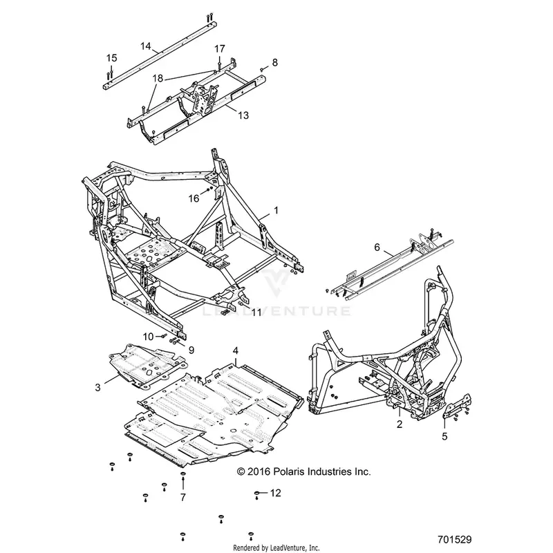 Chassis: Main Frame And Skid Plates - 2018 Polaris General 1000 Eps 1