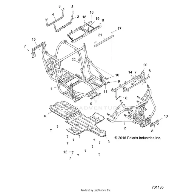 Chassis: Main Frame And Skid Plates - 2018 Polaris Rzr Xp 1000 1