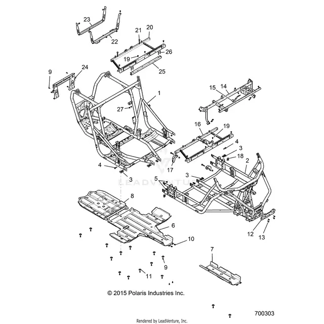 Chassis: Main Frame And Skid Plates - 2018 Polaris Rzr Xp 4 Turbo 1