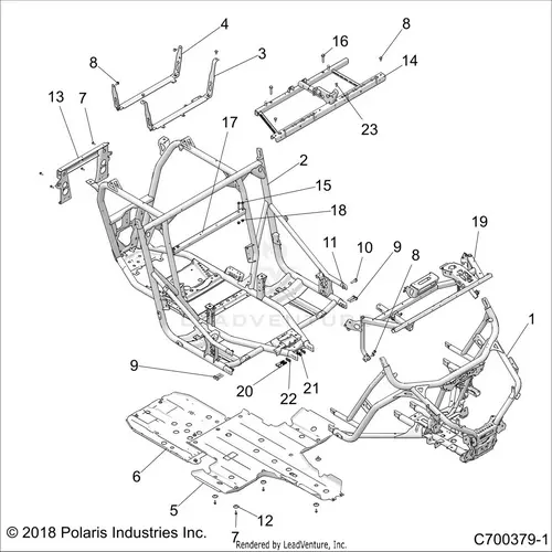 Chassis: Main Frame And Skid Plates - 2018 Polaris Rzr Xp Turbo S 1