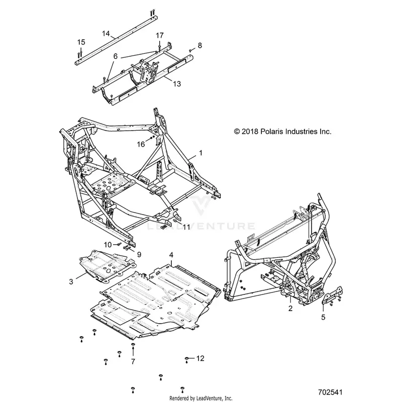 Chassis: Main Frame And Skid Plates - 2019 Polaris General 1000 Eps 1
