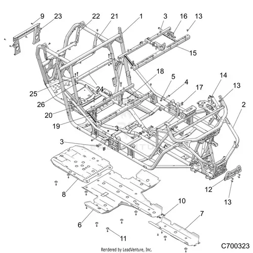 Chassis: Main Frame And Skid Plates - 2019 Polaris Rzr Turbo 4 1