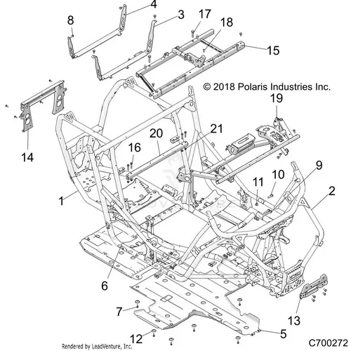 Chassis: Main Frame And Skid Plates - 2019 Polaris Rzr Xp 1000 1