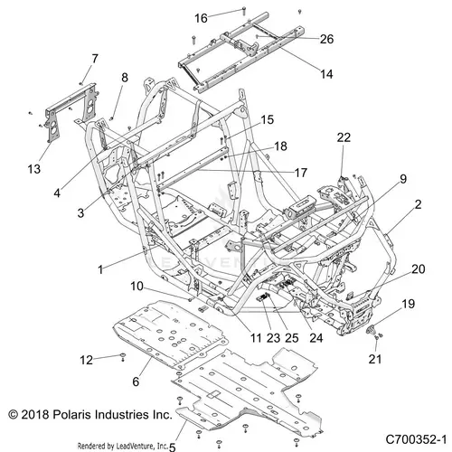 Chassis: Main Frame And Skid Plates - 2019 Polaris Rzr Xp Turbo S 1