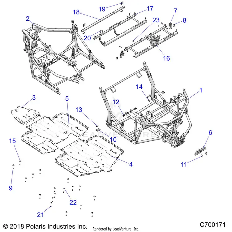 Chassis: Main Frame And Skid Plates - 2020 Polaris General 4 1000 Premium 1