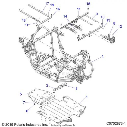 Chassis: Main Frame And Skid Plates - 2020 Polaris Rzr Pro Xp 1