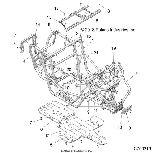 Chassis: Main Frame And Skid Plates - 2020 Polaris Rzr Xp Turbo 1
