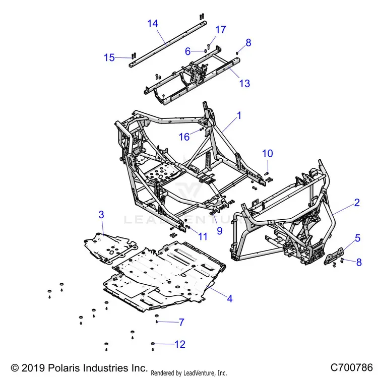 Chassis: Main Frame And Skid Plates - 2021 Polaris General 1000 Premium Eps 1