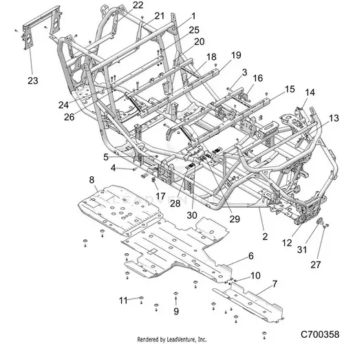Chassis: Main Frame And Skid Plates - 2021 Polaris Rzr Turbo S 4 1