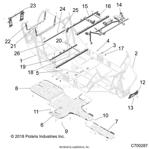 Chassis: Main Frame And Skid Plates - 2021 Polaris Rzr Xp 4 1000 High Lifter 1