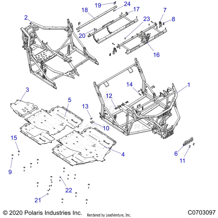 Chassis: Main Frame And Skid Plates - 2022 Polaris General 4 1000 Premium Eps 1