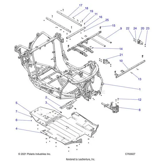 Chassis: Main Frame And Skid Plates - 2022 Polaris Rzr Pro Xp Sport Evap 1