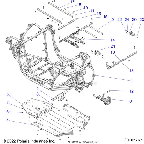 Chassis: Main Frame And Skid Plates - 2022 Polaris Rzr Pro Xp Ultimate Evap 1