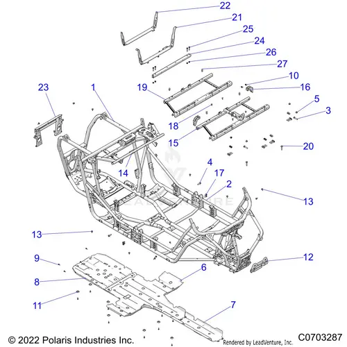 Chassis: Main Frame And Skid Plates - 2022 Polaris Rzr Xp 4 1000 Premium 1