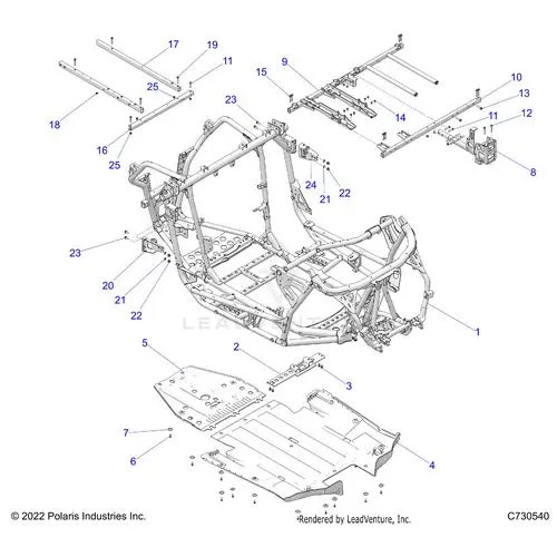 Chassis: Main Frame And Skid Plates - 2023 Polaris Rzr Pro Xp Sport 1