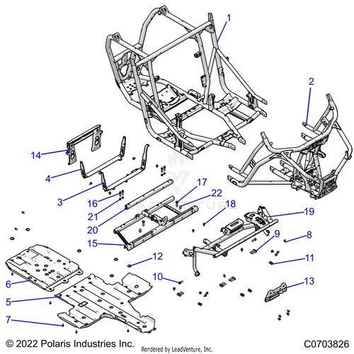 Chassis: Main Frame And Skid Plates - 2023 Polaris Rzr Xp 1000 Premium 1