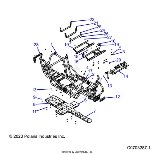 Chassis: Main Frame And Skid Plates - 2023 Polaris Rzr Xp 4 1000 Sport 1