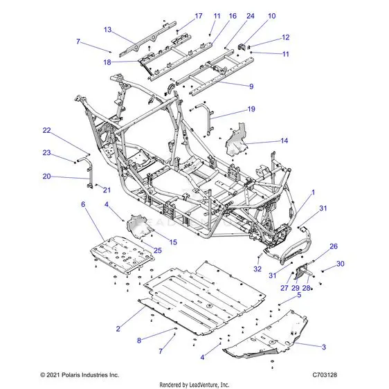 Chassis: Main Frame And Skid Plates - 2024 Polaris Rzr Xp 4 1000 Ultimate 1