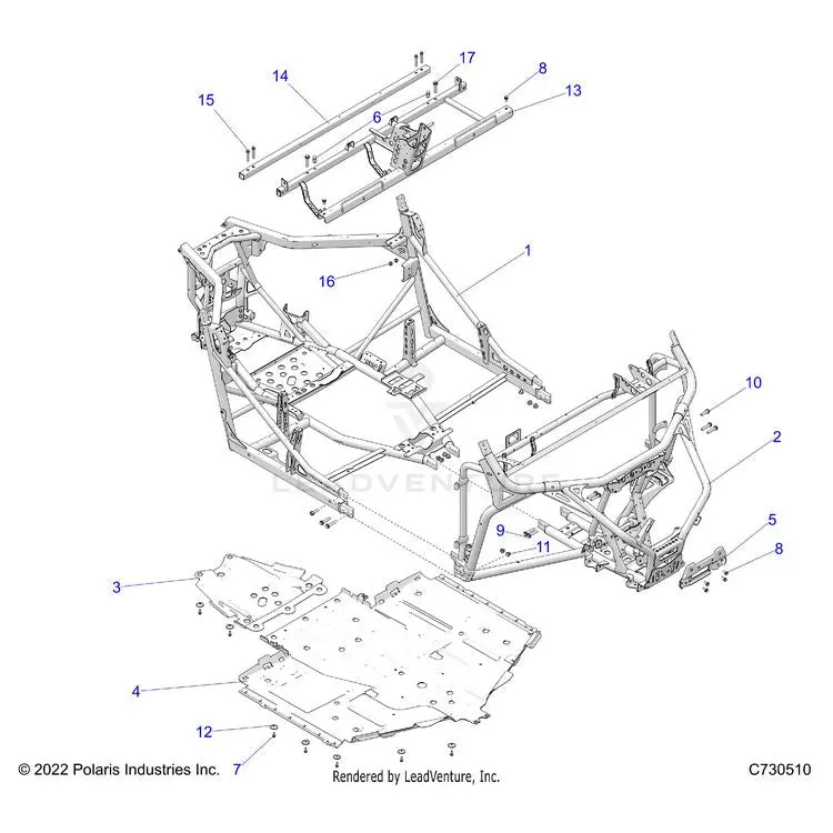 Chassis: Main Frame And Skid Plates - 2025 Polaris General 1000 Premium 1
