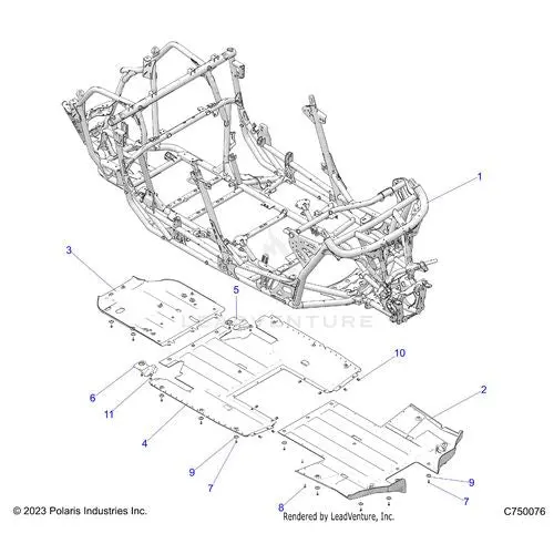 Chassis: Main Frame And Skid Plates - 2025 Polaris Rzr Pro R 4 Race Replica Le Evap 1