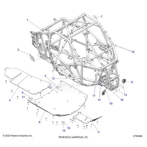 Chassis: Main Frame And Skid Plates - 2025 Polaris Rzr Pro R Race 1