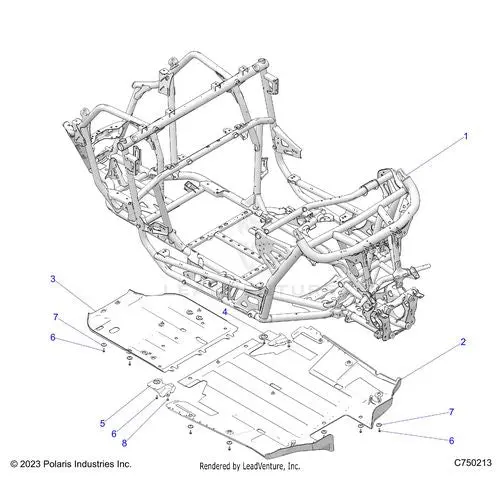 Chassis: Main Frame And Skid Plates - 2025 Polaris Rzr Pro R Sport 1