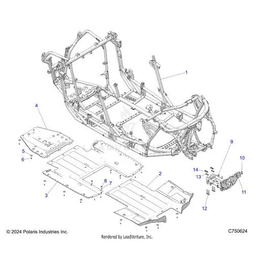 Chassis: Main Frame And Skid Plates - 2025 Polaris Rzr Pro Xp 4 Sport 1