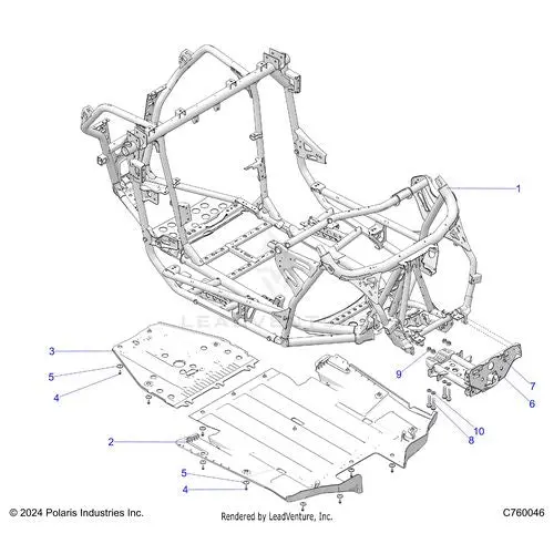 Chassis: Main Frame And Skid Plates - 2025 Polaris Rzr Pro Xp Sport 1