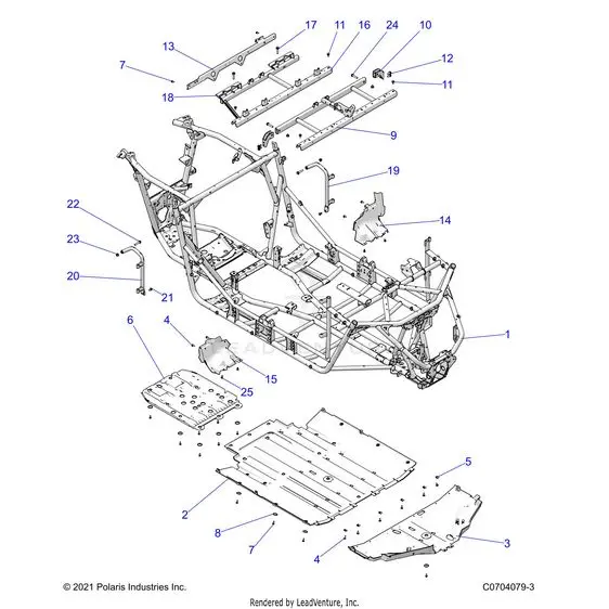 Chassis: Main Frame And Skid Plates - 2025 Polaris Rzr Xp 4 1000 Sport 1