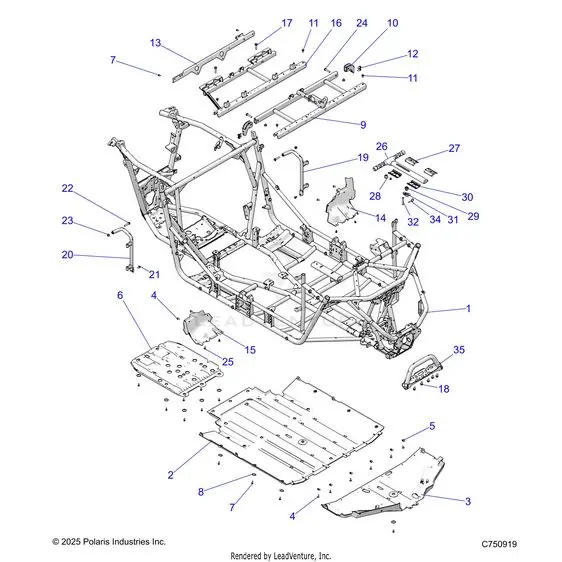 Chassis: Main Frame And Skid Plates - 2026 Polaris Rzr Xp 4 1000 Sport 1