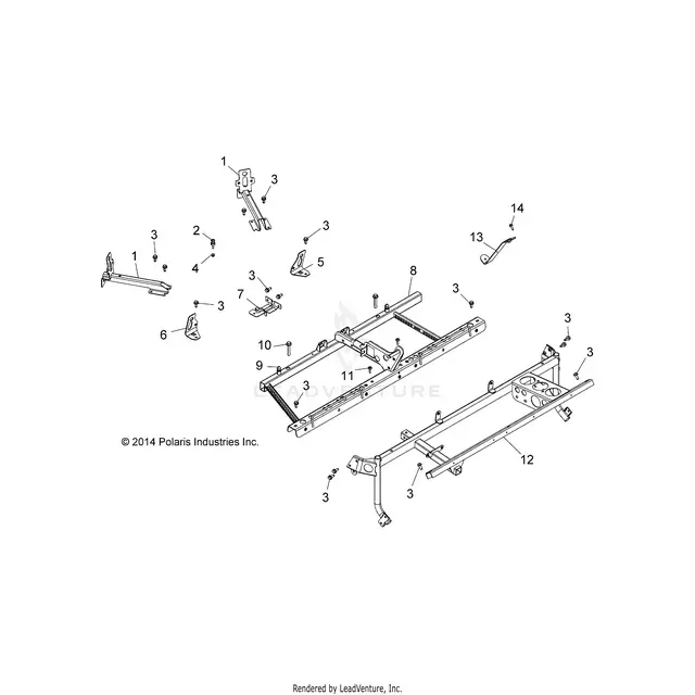 Chassis: Main Frame Mounts - 2015 Polaris Rzr 900/900 Eps 1