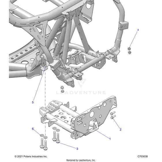 Chassis: Mounting Front Gearcase - 2022 Polaris Rzr Pro Xp Sport Evap 1