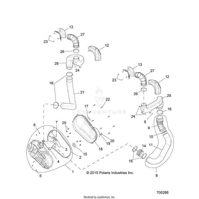 Drive Train: Clutch Cover And Ducting (2) - 2018 Polaris Rzr Xp 4 1000 1