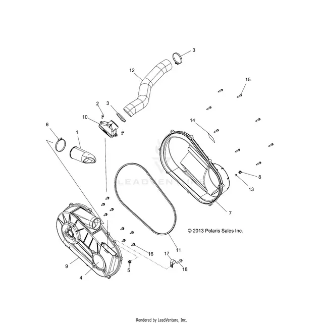 Drive Train: Clutch Cover And Ducting - 2015 Polaris Rzr 570 1
