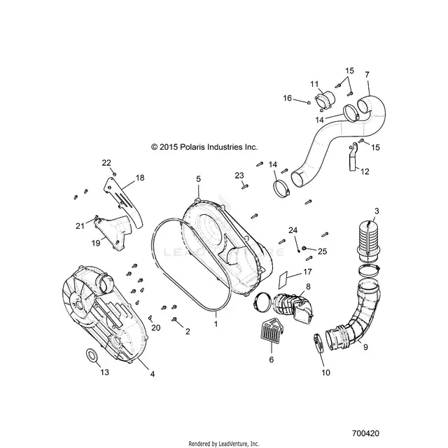 Drive Train: Clutch Cover And Ducting - 2017 Polaris Rzr S 1000 Eps 1