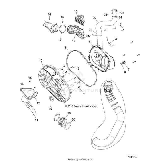 Drive Train: Clutch Cover And Ducting - 2017 Polaris Rzr Xp 1000 1