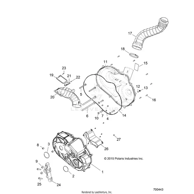 Drive Train: Clutch Cover And Ducting - 2017 Polaris Rzr Xp Turbo 1