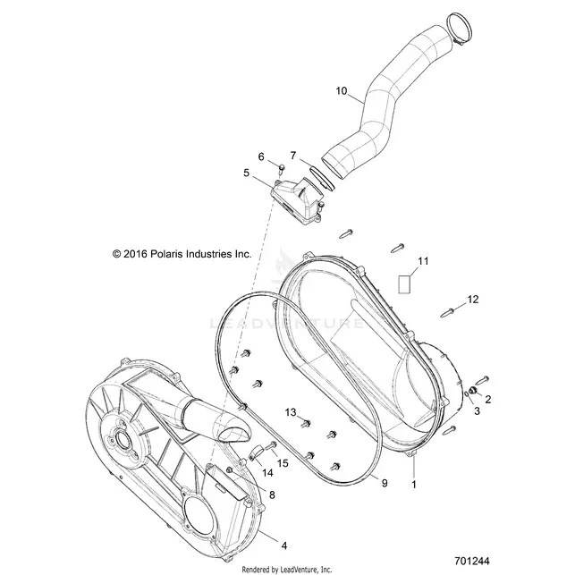 Drive Train: Clutch Cover And Ducting - 2018 Polaris Rzr 570 1