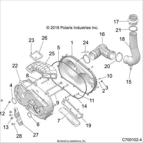 Drive Train: Clutch Cover And Ducting - 2019 Polaris Rzr Rs1 1