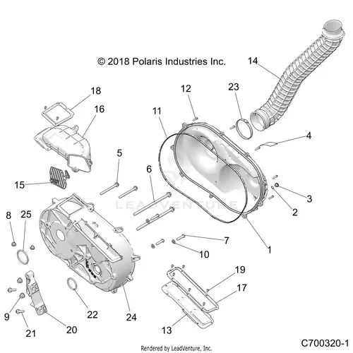 Drive Train: Clutch Cover And Ducting - 2020 Polaris Rzr Xp Turbo 1