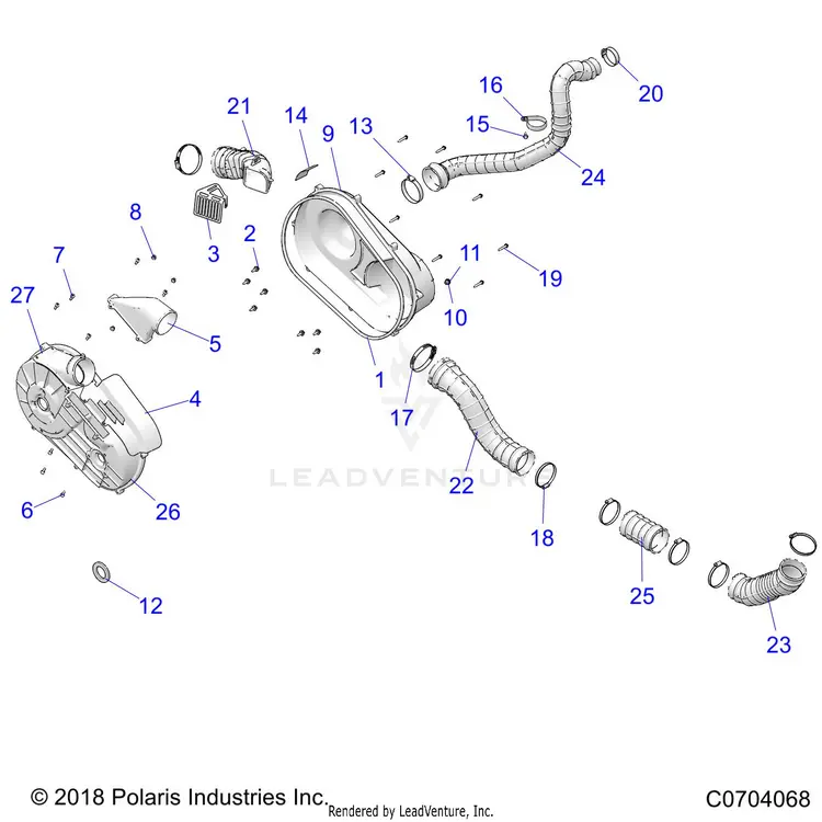 Drive Train: Clutch Cover And Ducting - 2021 Polaris General Xp 4 1000 Deluxe 1