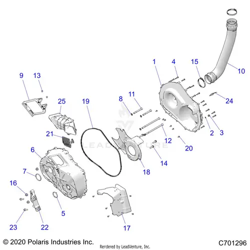 Drive Train: Clutch Cover And Ducting - 2021 Polaris Rzr Pro Xp 4 Sport Rockford Le 1