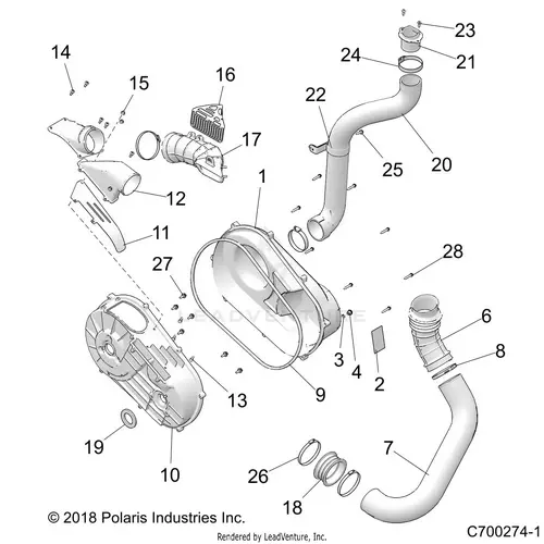 Drive Train: Clutch Cover And Ducting - 2021 Polaris Rzr Xp 1000 Trails & Rocks 1
