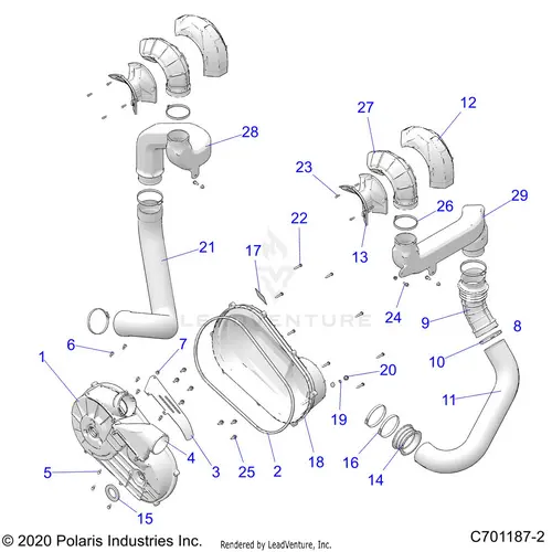 Drive Train: Clutch Cover And Ducting - 2021 Polaris Rzr Xp 4 1000 High Lifter 1