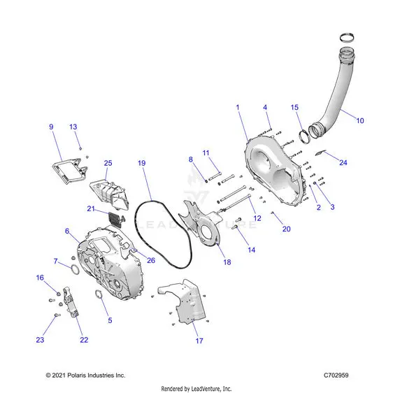Drive Train: Clutch Cover And Ducting - 2022 Polaris Rzr Pro Xp 4 Ultimate 1