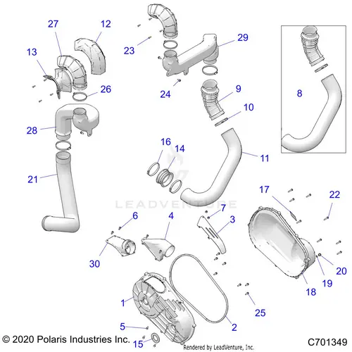 Drive Train: Clutch Cover And Ducting - 2022 Polaris Rzr Xp 1000 High Lifter 1