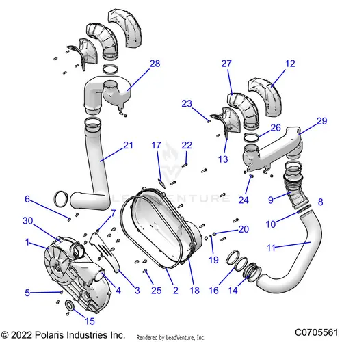 Drive Train: Clutch Cover And Ducting - 2022 Polaris Rzr Xp 4 1000 High Lifter 1